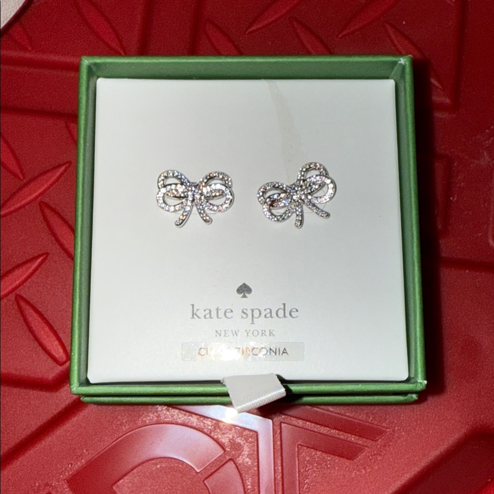 Kate Spade Sparkling Silver Bow Studs